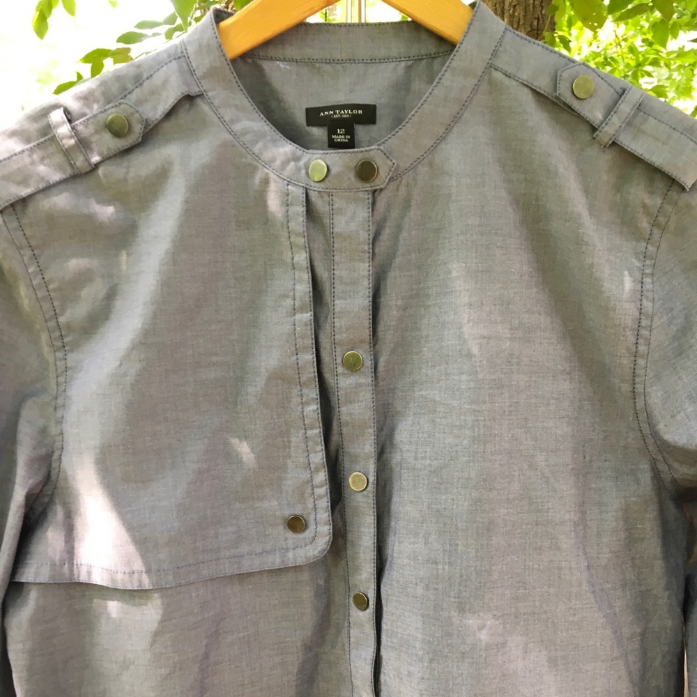 Ann Taylor convertible cotton shirt NWOT - Picture 2 of 7